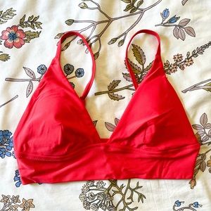 NWOT Red / Cherry Aerie Longline Triangle Bikini Top